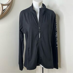 Bebe Sport Black Full Zip Branding on Sleeve Athletic Jacket M